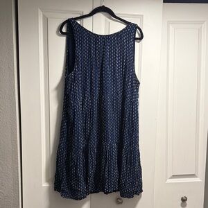 Chic Navy Blue Patterned Mini Dress